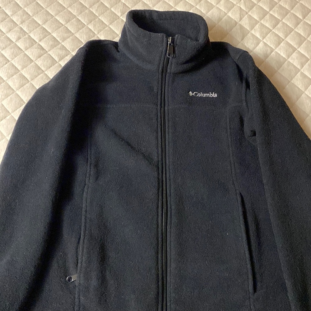 Girls large Columbia black zip up fleece